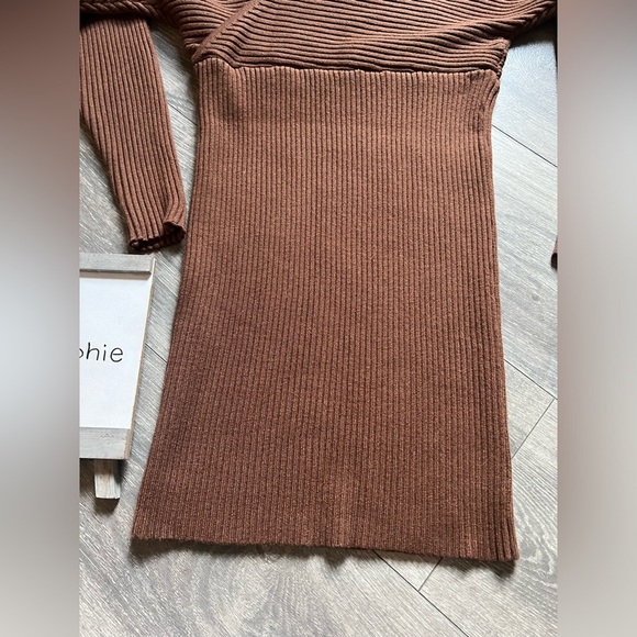 12th Tribe Bleecker Mini Sweater Dress in Rust Brown. Size Small NWT! - Picture 13 of 15
